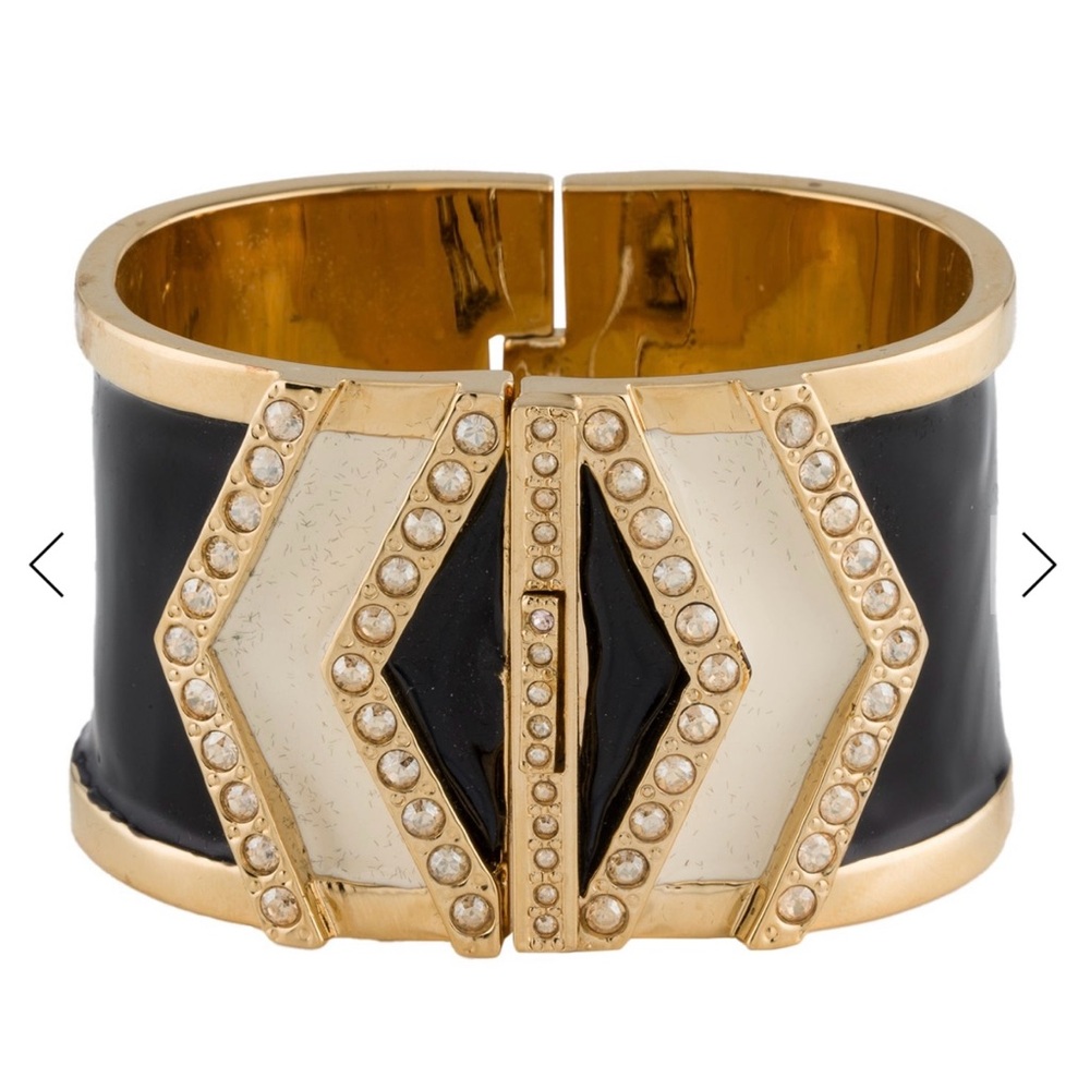 St. John Collection Black and Gold Geometric Bracelet